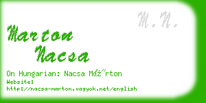 marton nacsa business card